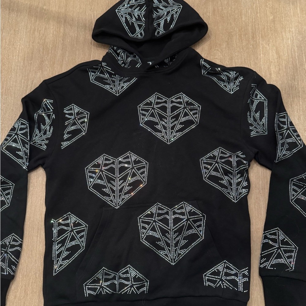 Overtime OTE Cold Hearts Rhinestone Hoodie Men’s Small
